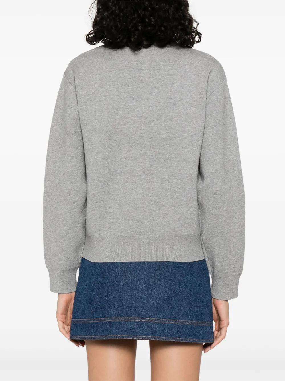 SANDRO Polotop met denim afwerking Grijs