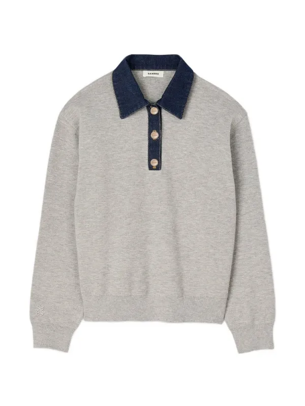 SANDRO デニムカラープルオーバー | グレー | FARFETCH JP