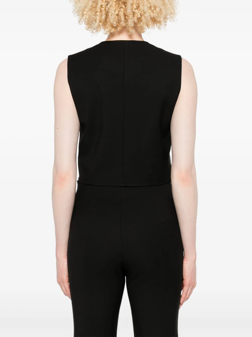 SANDRO Button-up cropped top Zwart