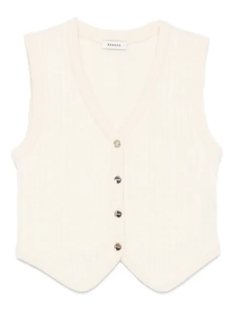 SANDRO ribbed buttoned cardigan