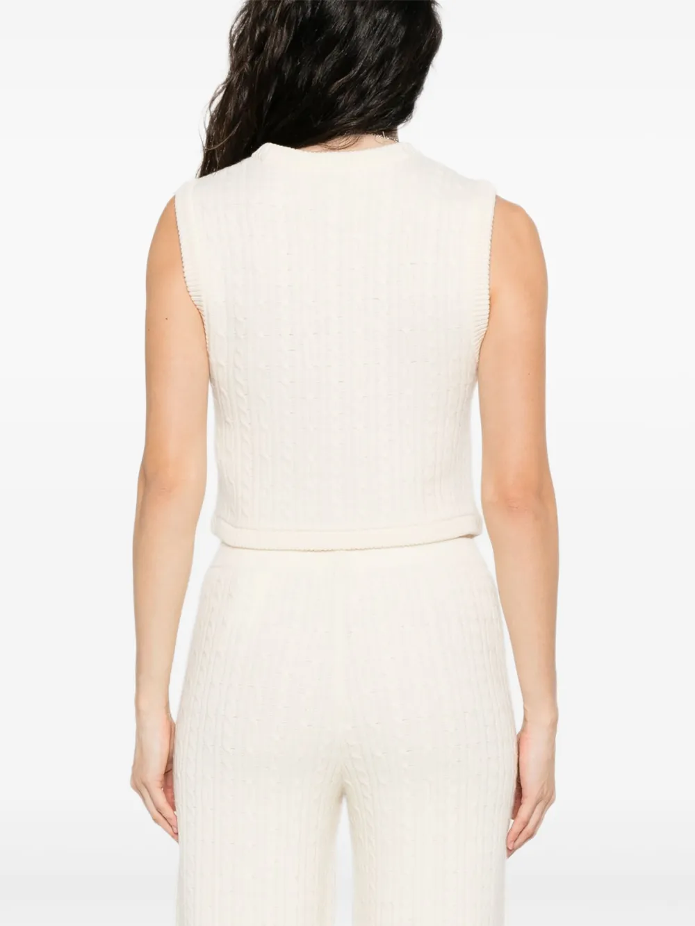 SANDRO Geribbeld vest Beige