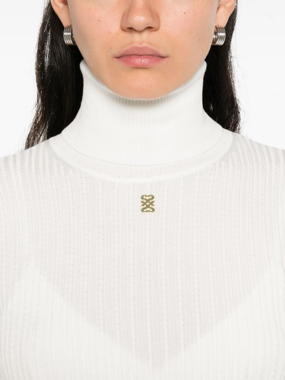 SANDRO Ribgebreide trui Wit