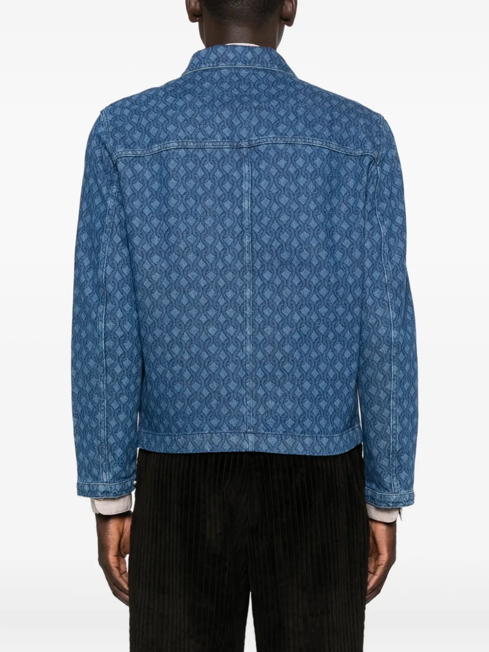 SANDRO Denim jack met patroon en rits Blauw