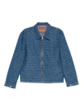 SANDRO patterned zip-front denim jacket - Blue