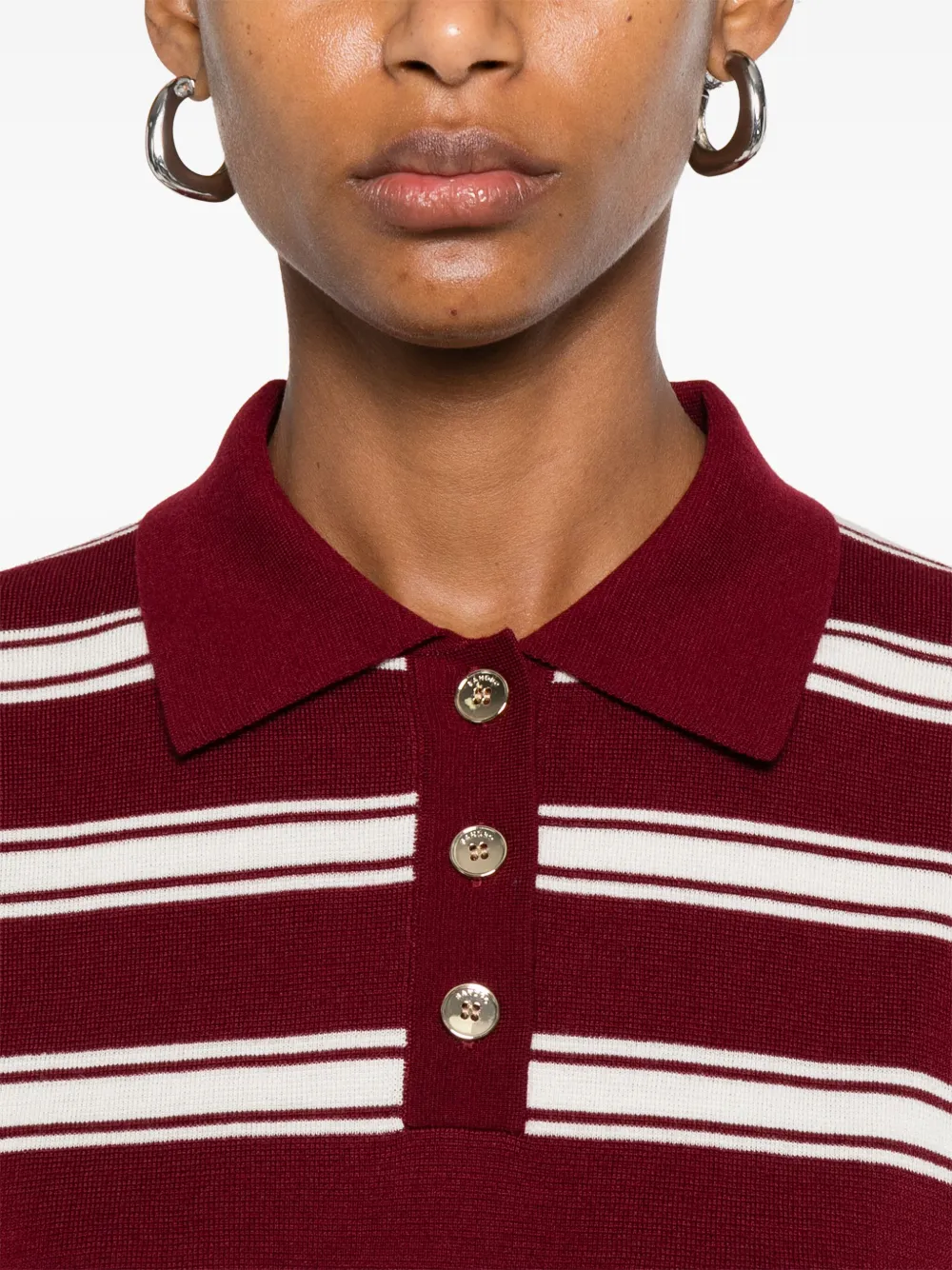 SANDRO Gestreepte polotop Rood