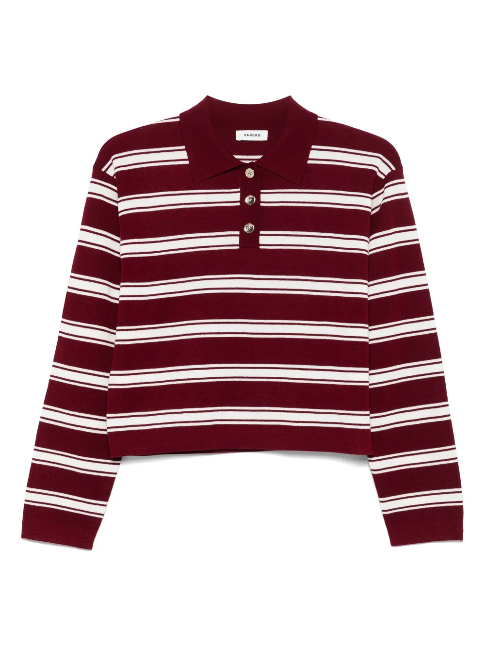 SANDRO Gestreepte polotop Rood