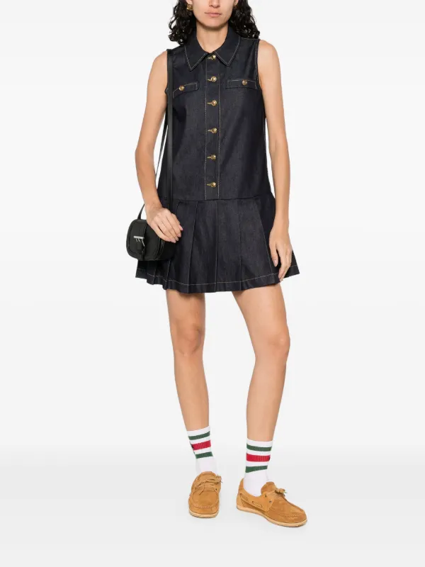 SANDRO Robe En Jean à Coupe Courte Bleu FARFETCH FR