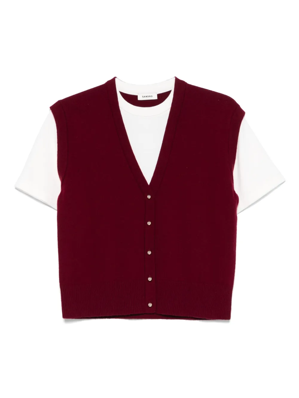 SANDRO Gelaagd T-shirt Rood