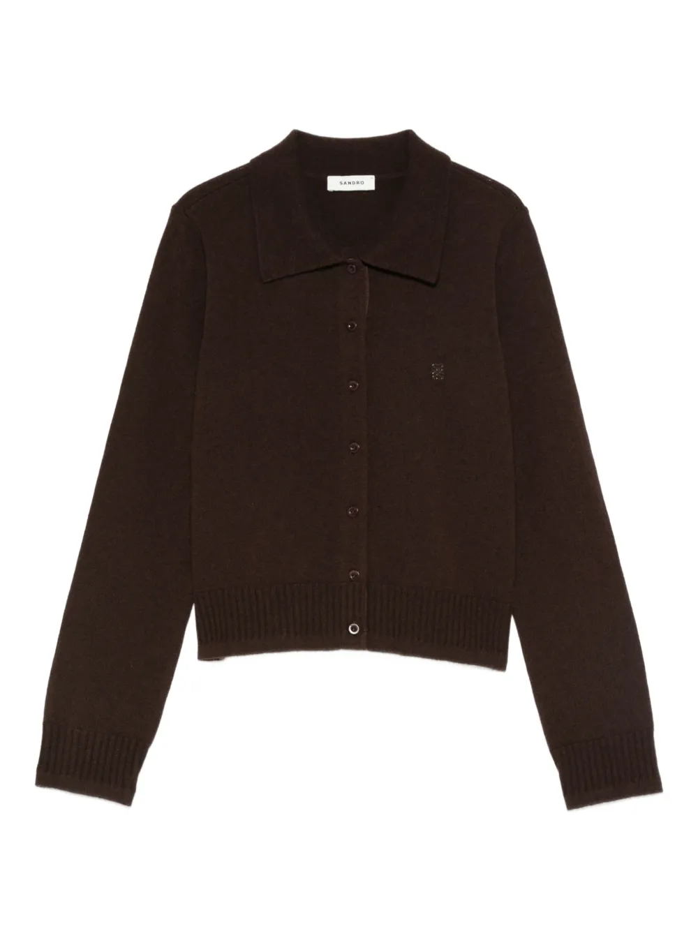 ❤️24冬新作 ♡ Sandro ブラウンニット長袖カーディガン 新品♡　553 ❤️人気新作 ♡ Sandro ブラウンニットカーディガン 新品♡ 532