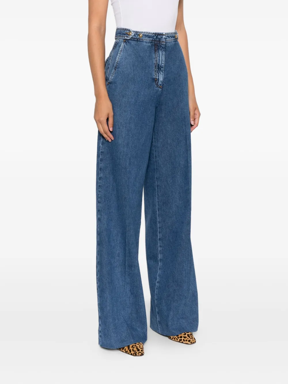 SANDRO button-fastening jeans Blauw