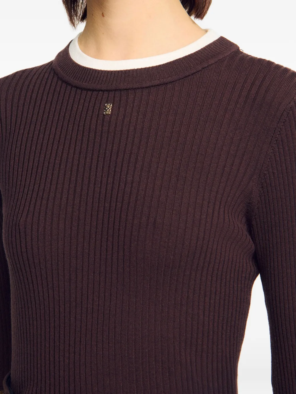 Sandro Geripptes Oberteil In Brown