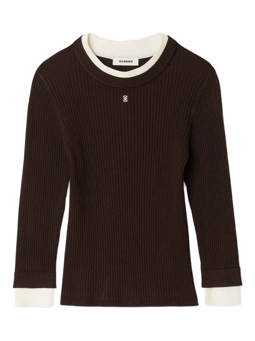 Sandro Geripptes Oberteil In Brown