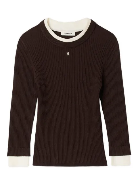 SANDRO ribbed round-neck top