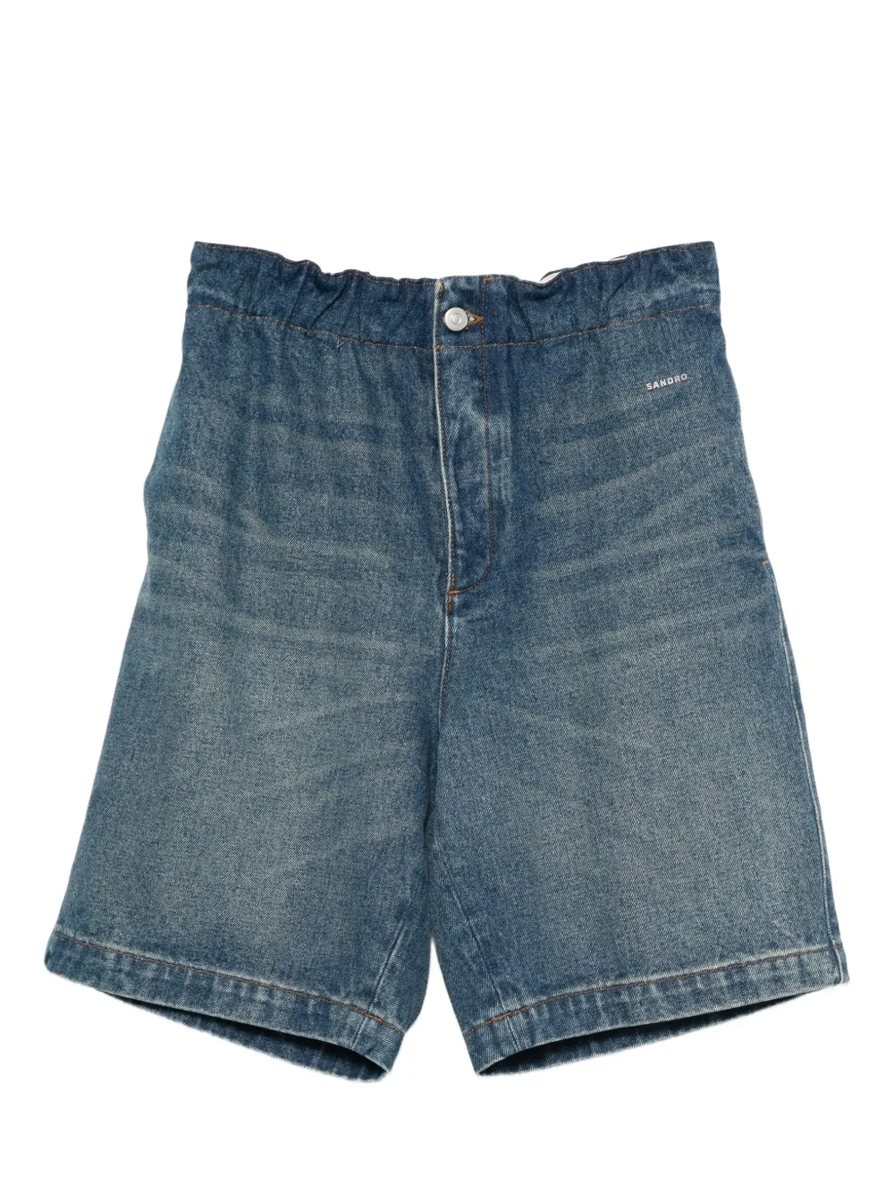 Sandro Elastic-waist Denim Shorts