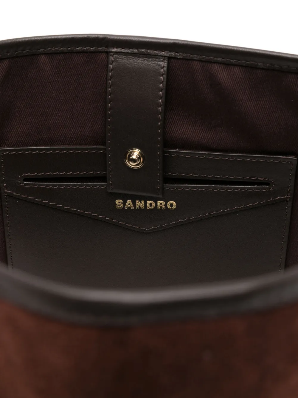 SANDRO Shopper met suède afwerking Bruin