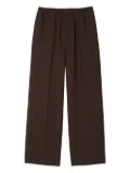 SANDRO elastic-waist pleated trousers - Brown