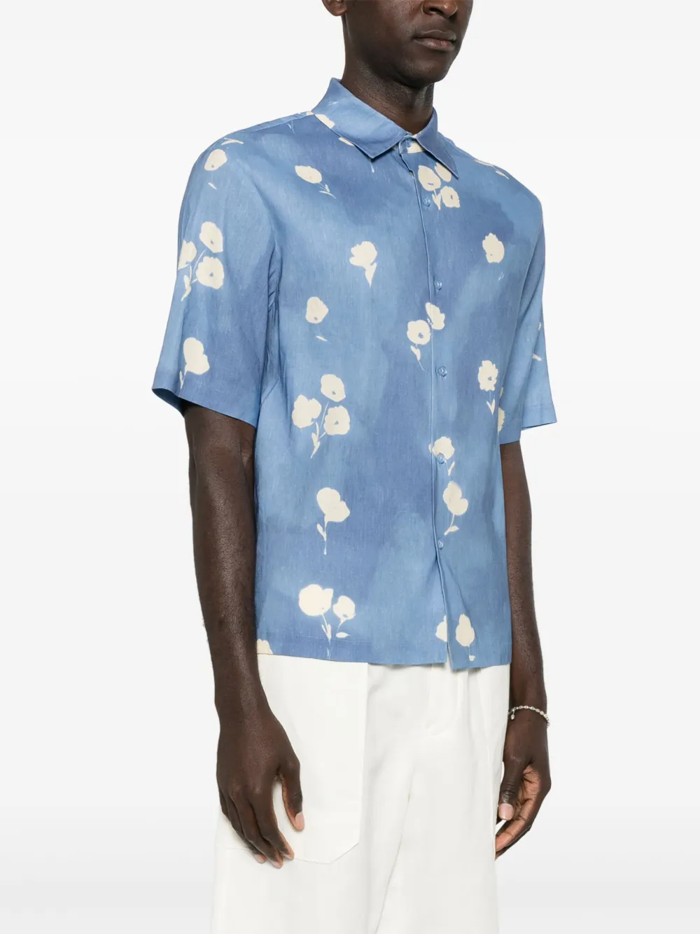SANDRO Overhemd met bloemenprint Blauw