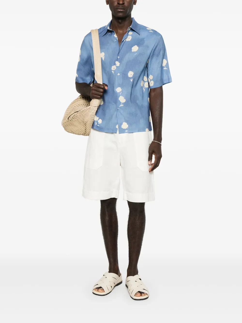 SANDRO Overhemd met bloemenprint Blauw