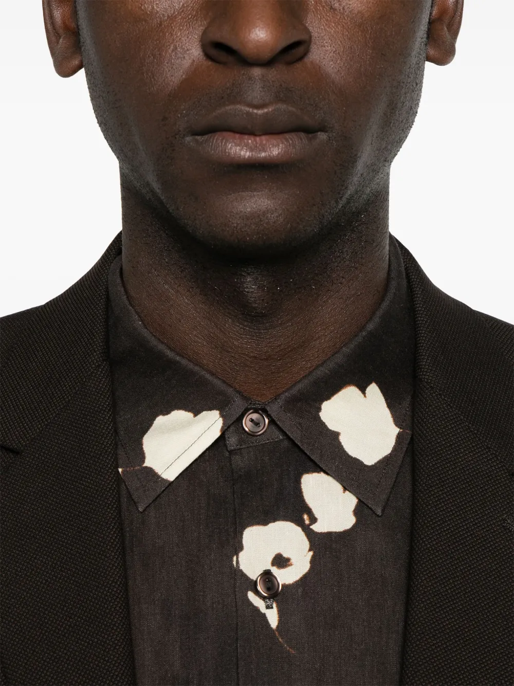 SANDRO Overhemd met bloemenprint Bruin