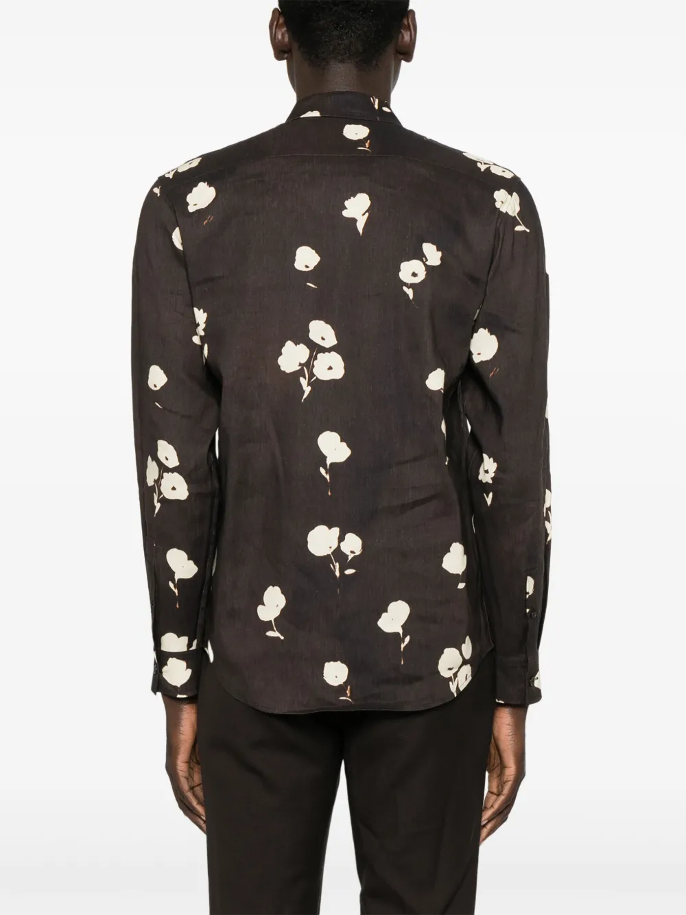 SANDRO Overhemd met bloemenprint Bruin