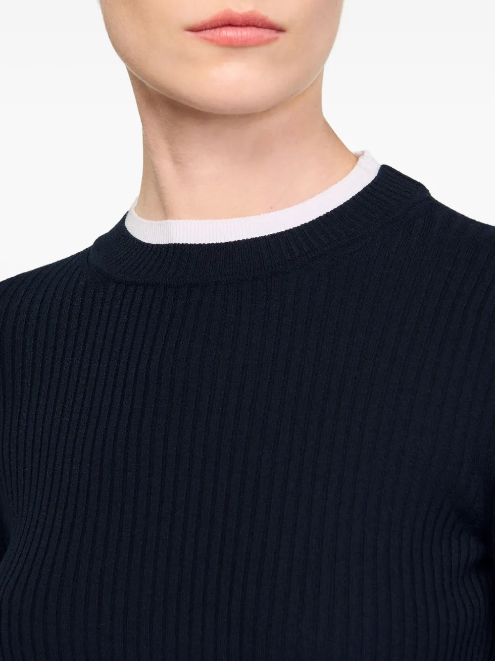 SANDRO T-shirt met ronde hals Zwart
