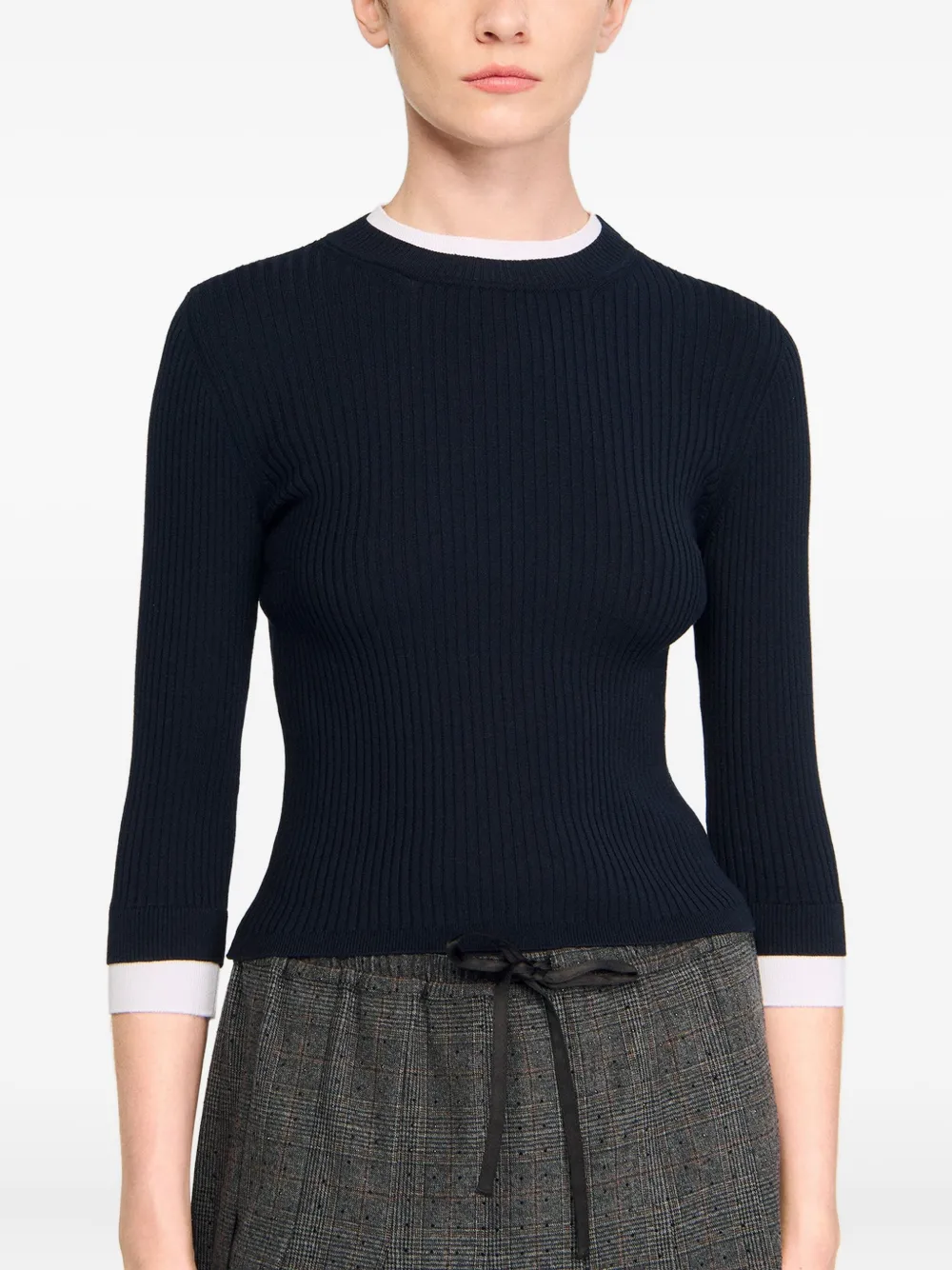SANDRO T-shirt met ronde hals Zwart