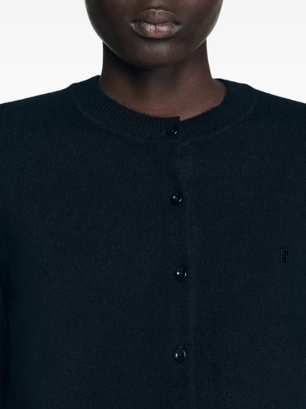 SANDRO ラッフルトリム カーディガン | ブラック | FARFETCH JP