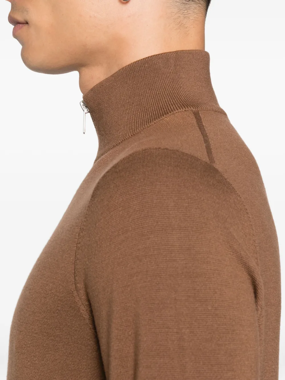 SANDRO Sweater met rits Bruin
