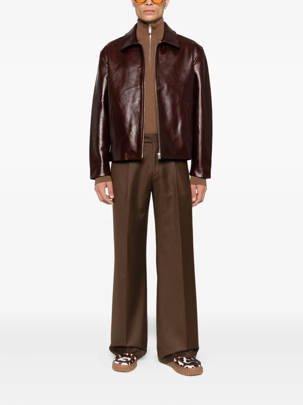 SANDRO Sweater met rits - Bruin