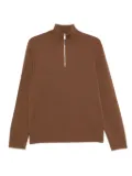 SANDRO high-neck zip-up sweater - Brown