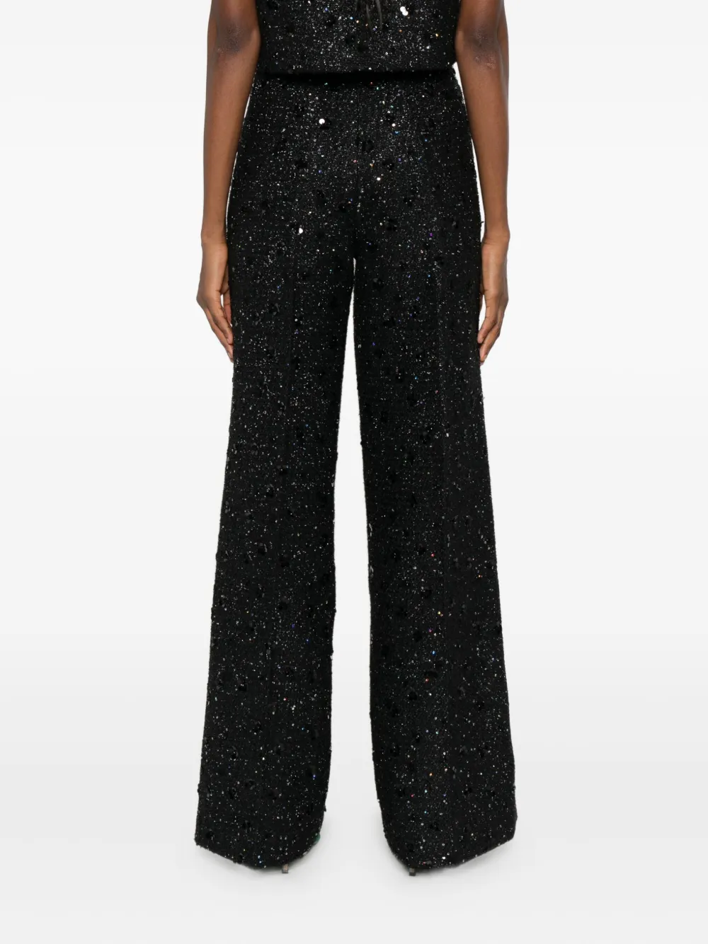 SANDRO Broek verfraaid met pailletten Zwart