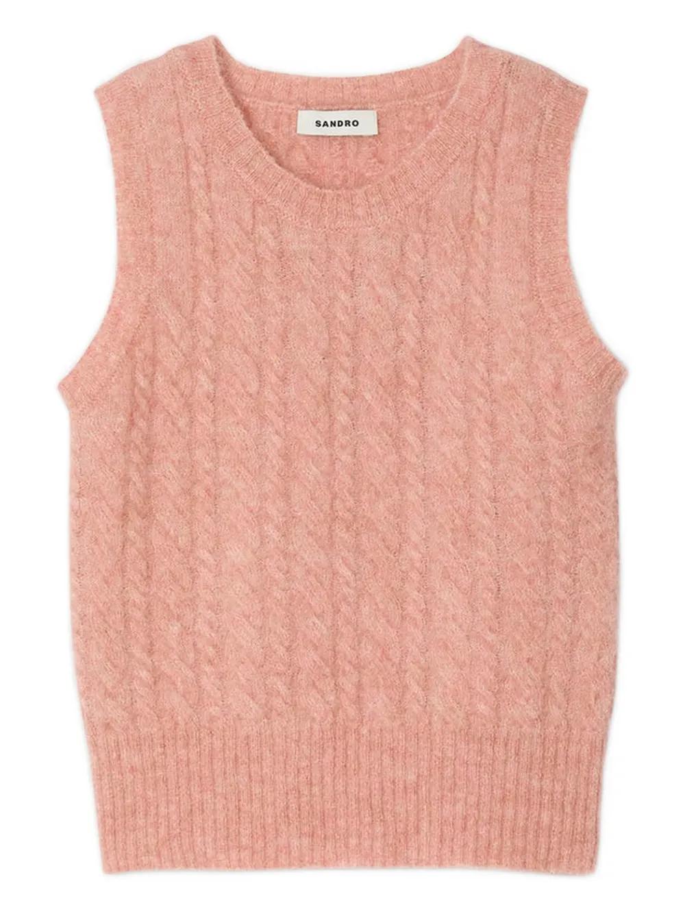 cable-knit sleeveless vest