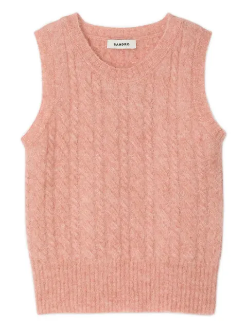 SANDRO cable-knit sleeveless vest