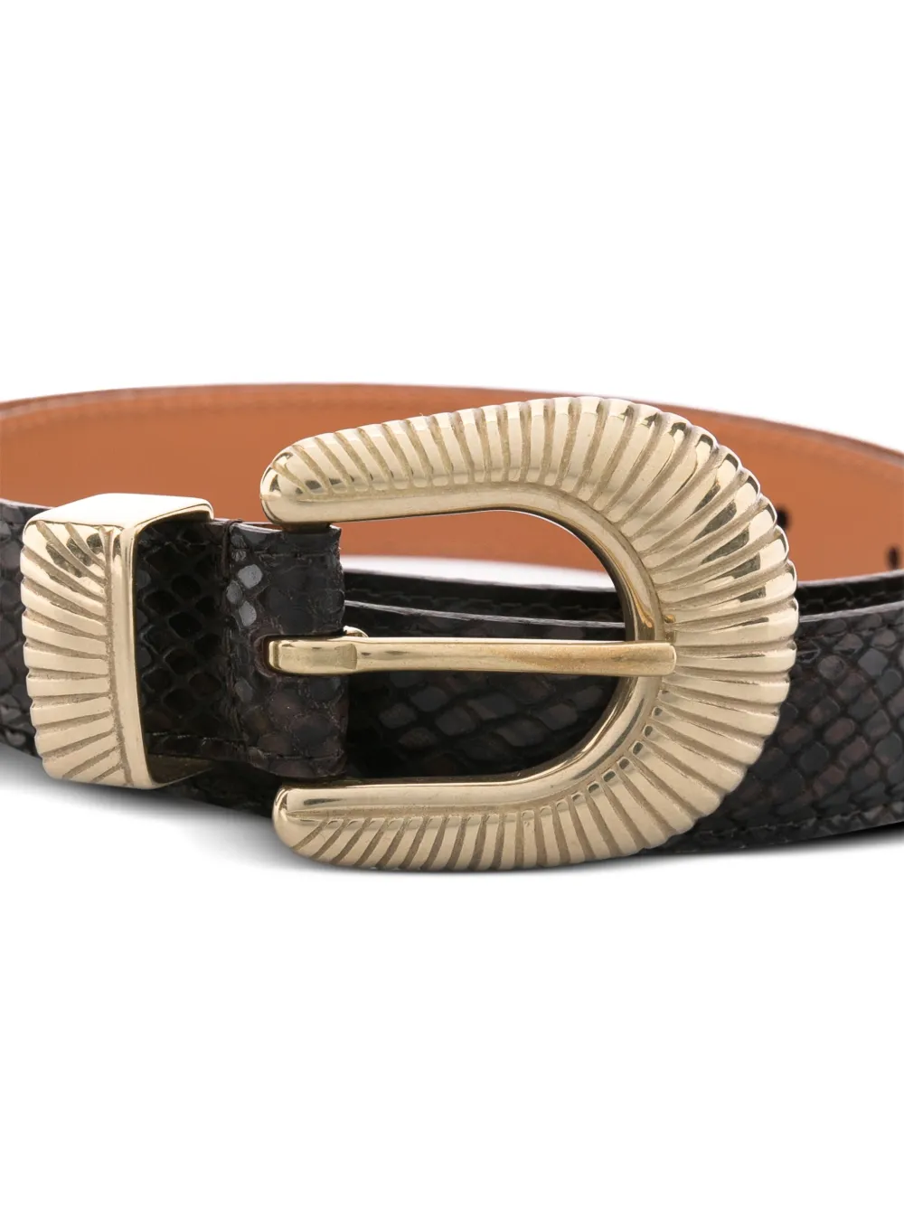 SANDRO Gespriem van pythonleer Bruin