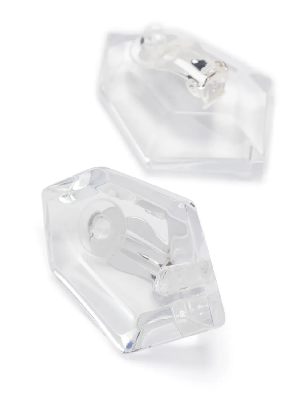 Monies transparent-design earrings - Wit
