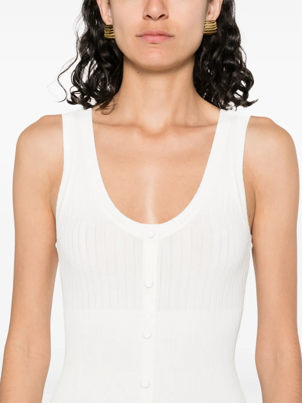 SANDRO Gebreide midi-jurk Wit