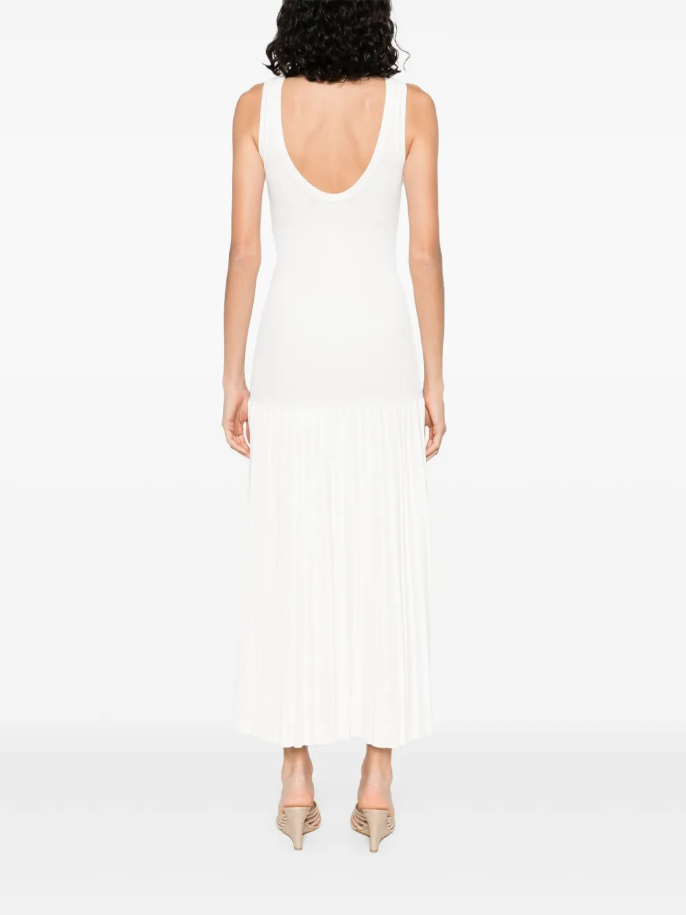 SANDRO Gebreide midi-jurk Wit