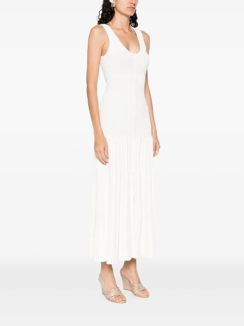 SANDRO Gebreide midi-jurk Wit