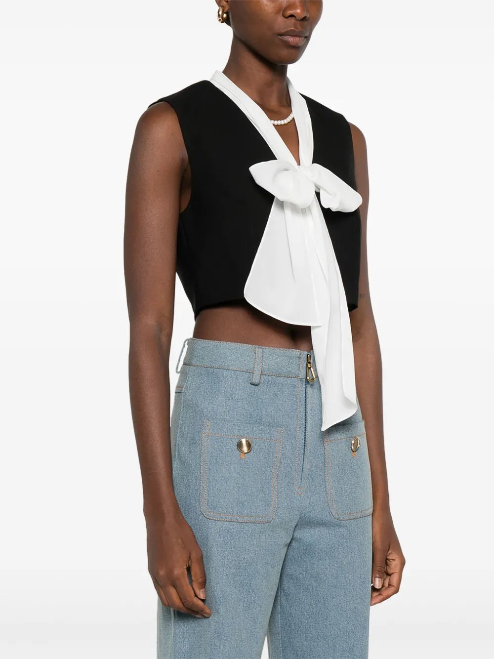 SANDRO Blouse met V-hals Zwart