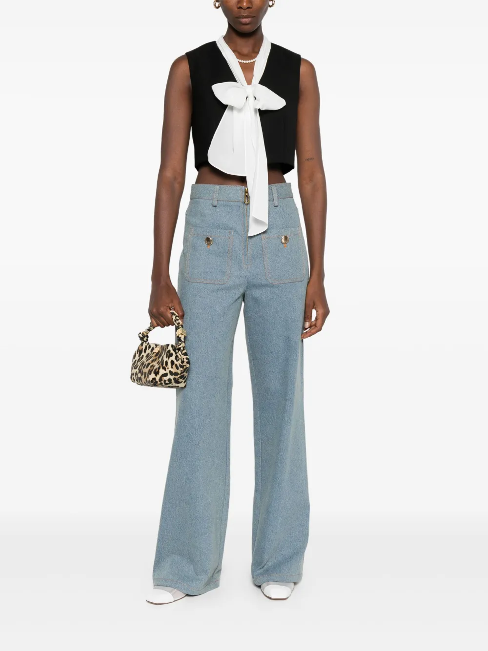 SANDRO Blouse met V-hals Zwart