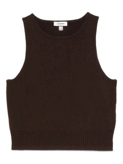 SANDRO round-neck sleeveless top