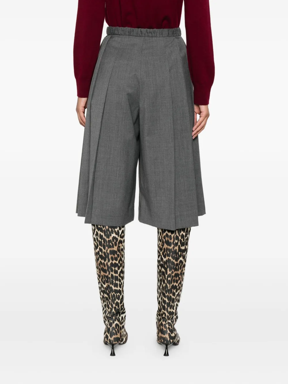 Sandro Bundfaltenshorts Mit Hohem Bund In Gray