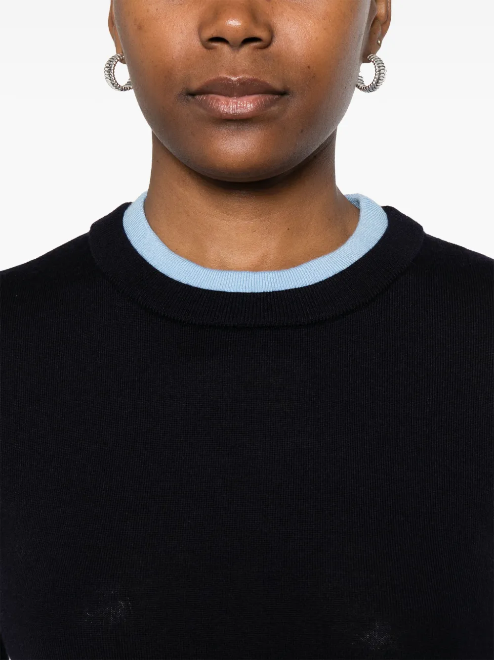 SANDRO T-shirt met contrasterende afwerking Blauw