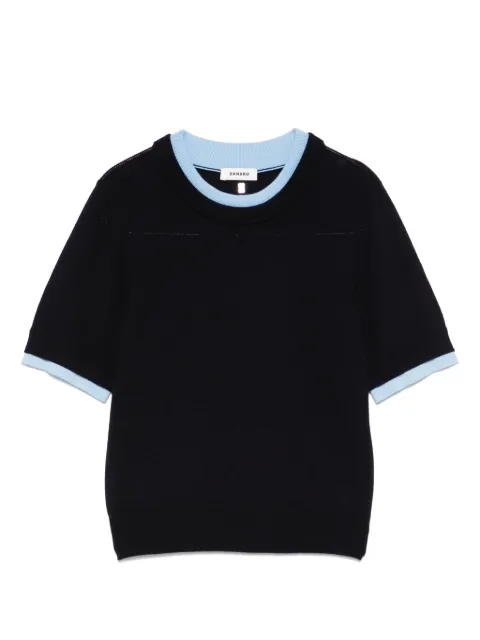 SANDRO t-shirt à bords contrastants