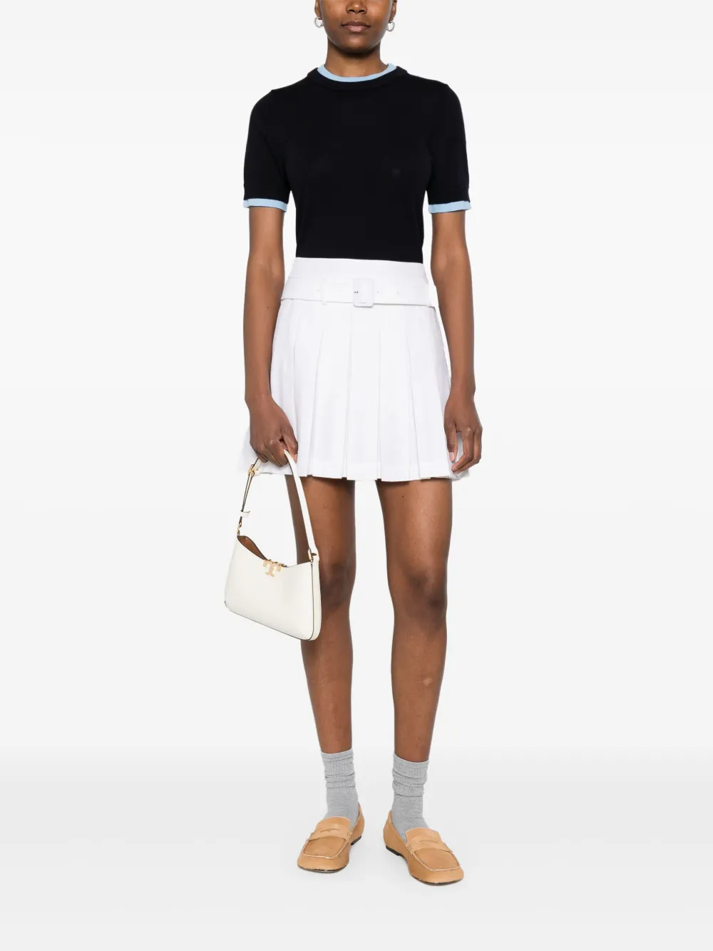 SANDRO T-shirt met contrasterende afwerking Blauw