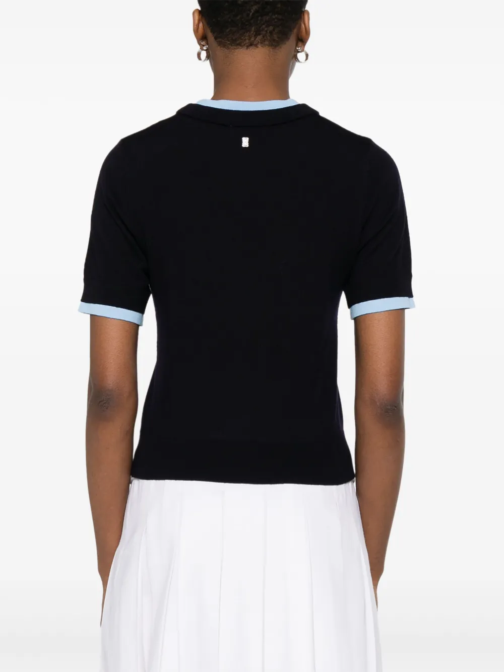 SANDRO T-shirt met contrasterende afwerking Blauw