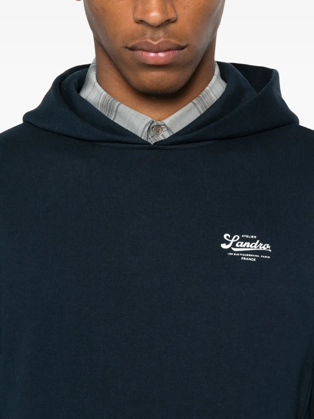 SANDRO Hoodie met logoprint Blauw