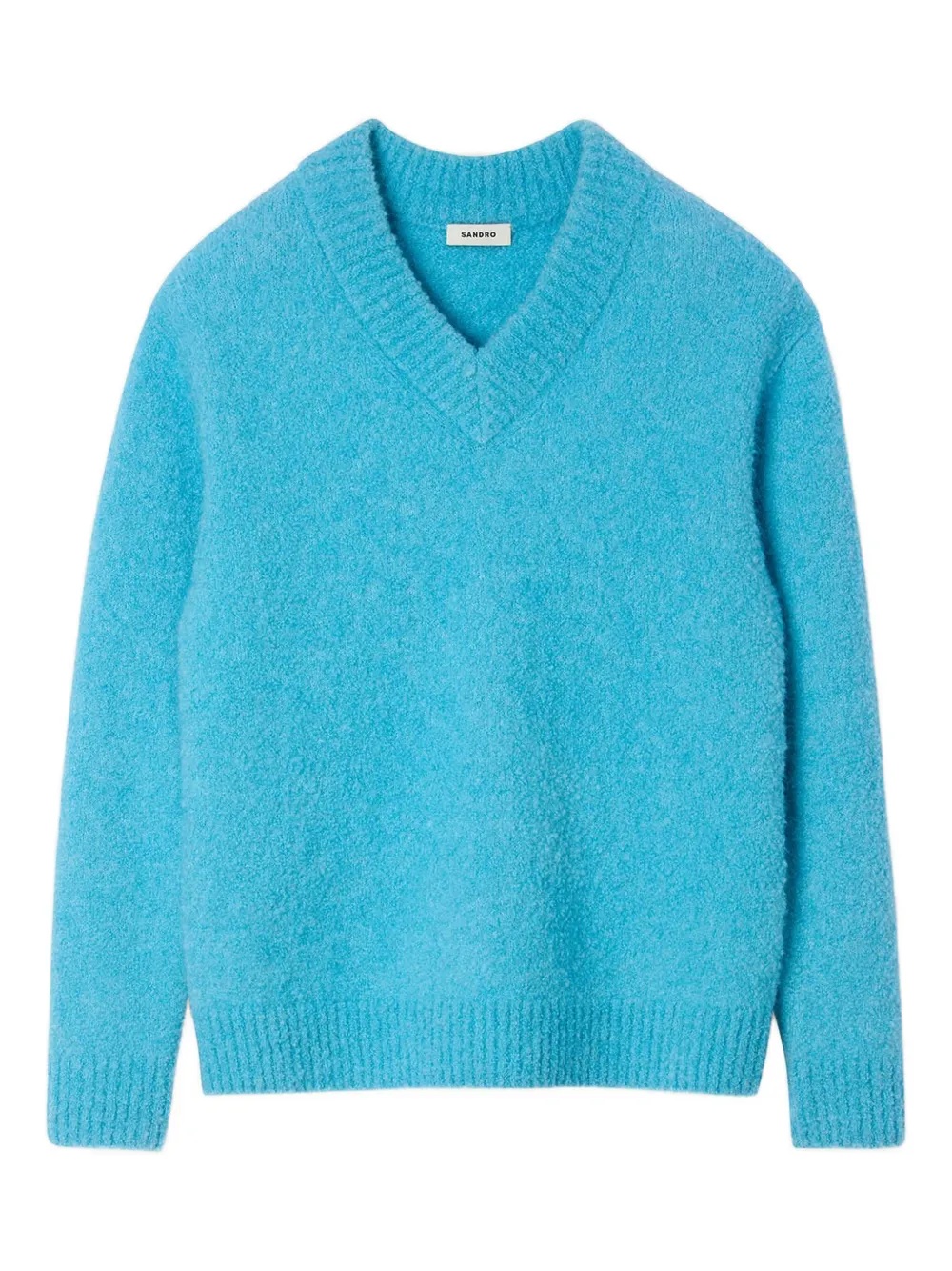 SANDRO suéter de lana con cuello en V | azul | Image 1