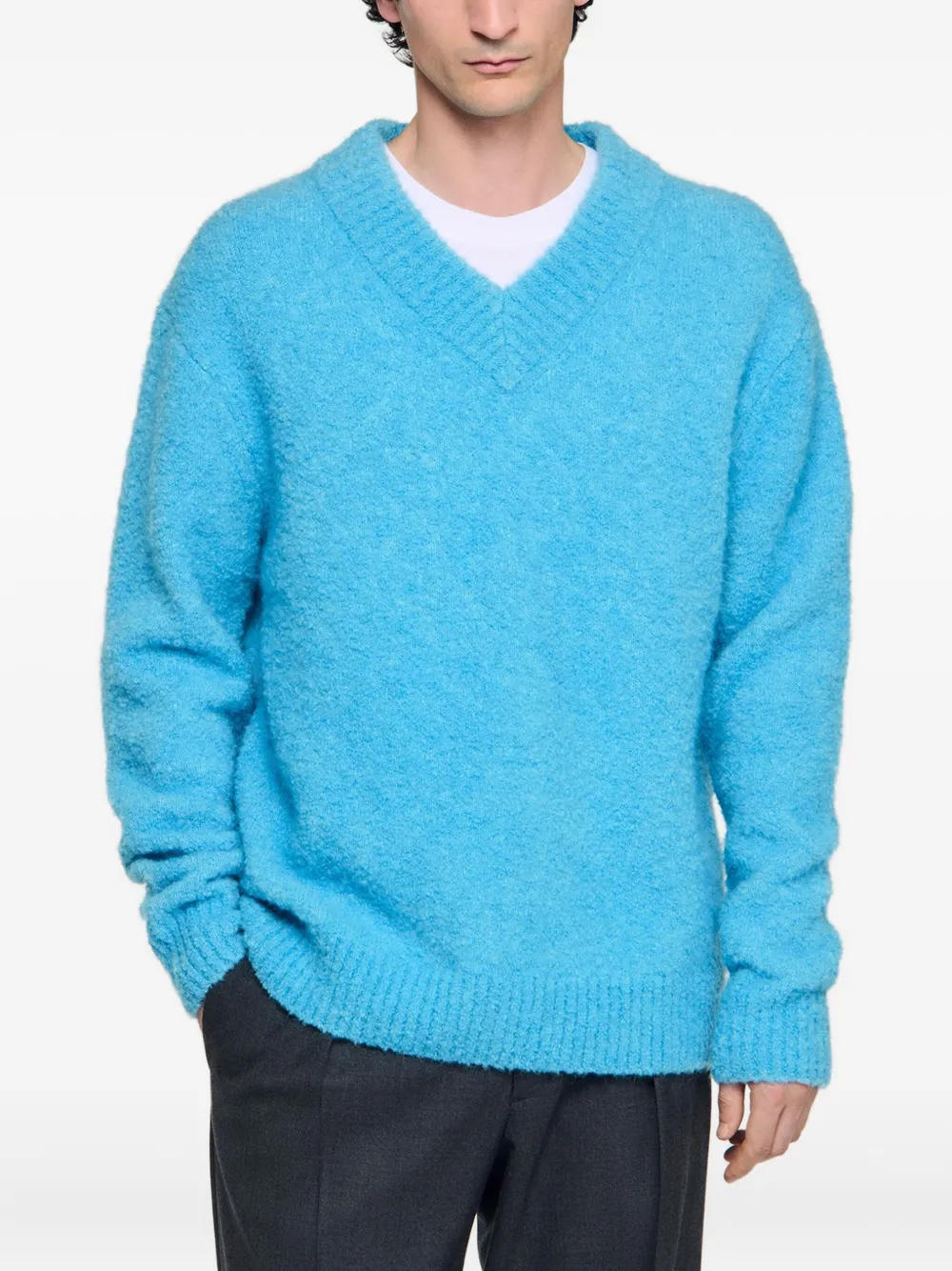SANDRO Sweater met V-hals Blauw