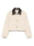 SANDRO contrasting-collar jacket - Neutrals